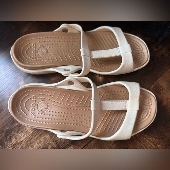 Crocs Clio III. Pearly off white Sandals Size 9 - Picture 1 of 7